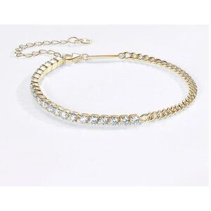 Adjustable Moissanite Tennis 3mm 2.20cttw Full D Moissanite Diamond Half Cuban.